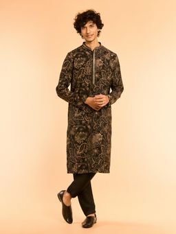 Diwas by Manyavar - Black Elegance Kurta with Pyjama