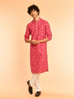 Diwas by Manyavar - Regal Rani Pink Kurta with Pyjama
