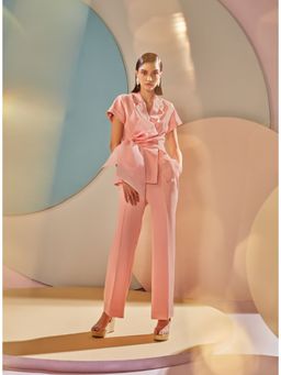 Label Deepika Nagpal - Blossom Blazer With Tie-Ups (Set of 2)