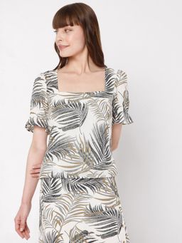 VERO MODA - Women Beige Printed Casual Top