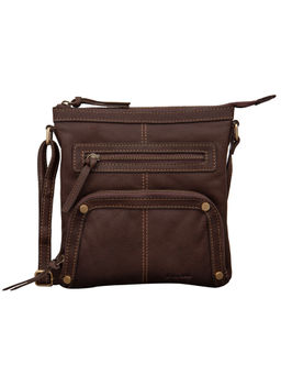 Mai Soli - Brown Leather Ranch Crossbody Sling Bag