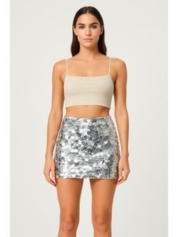 Cider - Sequin Mid Waist Mini Skirt