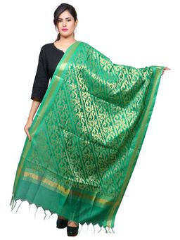 Banjara India - Women Green Banarasi Kora Silk Woven Zari Dupatta