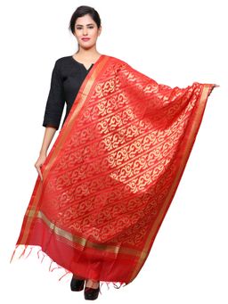 Banjara India - Women Red Banarasi Kora Silk Woven Zari Dupatta