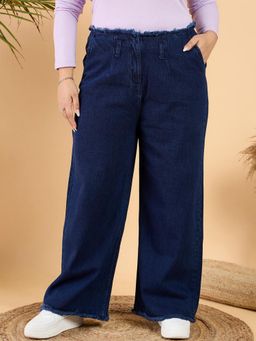 CURVY STREET - Blue Straight Denim Jeans