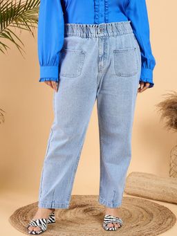 CURVY STREET - Blue Straight Denim Jeans