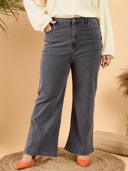 CURVY STREET - Black Straight Denim Jeans
