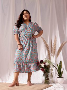 CURVY STREET - Multi-Colour V Neck Dress