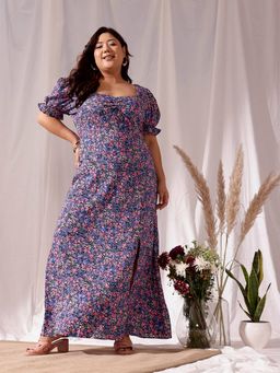 CURVY STREET - Multi-Colour Slit Dress