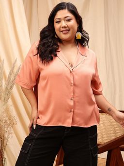 CURVY STREET - Rust Satin Shirt