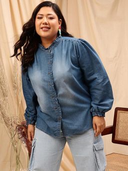 CURVY STREET - Blue Denim Shirt