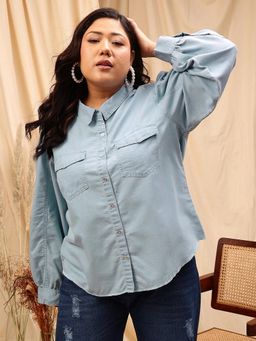 CURVY STREET - Blue Denim Shirt