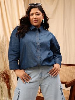 CURVY STREET - Blue Denim Shirt
