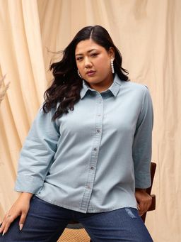 CURVY STREET - Blue Denim Shirt