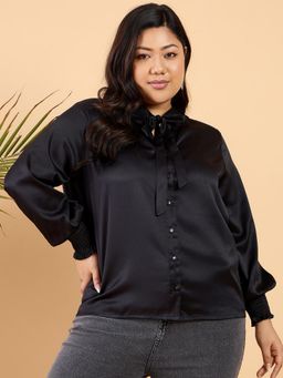 CURVY STREET - Black Satin Shirt