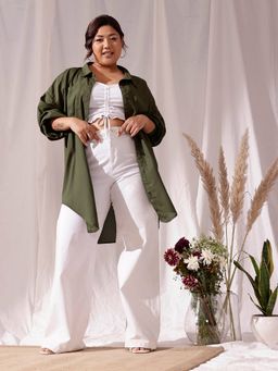 CURVY STREET - Olive Over Size Shirt