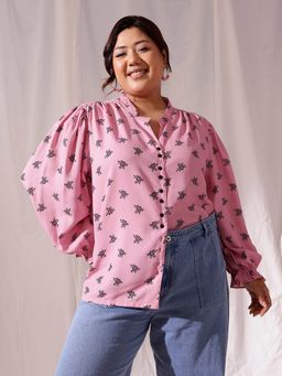 CURVY STREET - Pink Printed Shirt