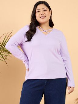 CURVY STREET - Lavender Solid T-Shirt