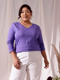 CURVY STREET - Purple Solid T-Shirt
