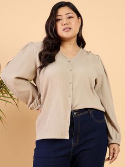 CURVY STREET - Beige Delta Top