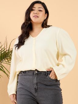 CURVY STREET - Cream Delta Top