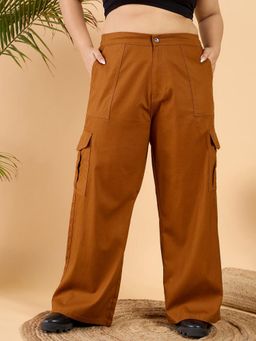 CURVY STREET - Brown Wide Leg Trouser