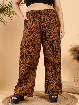 CURVY STREET - Brown Wide Leg Trouser