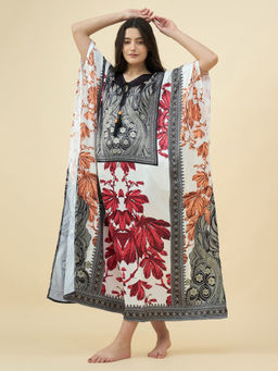 The Kaftan Company - Multi-Color Printed Satin Luxe Feel Kaftan