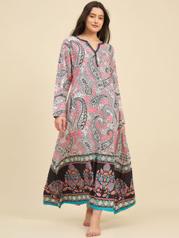 The Kaftan Company - Pink Paisley Printed Kaftan