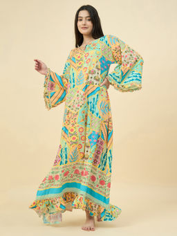 The Kaftan Company - Multi-Color Bright Patchwork Cotton Viscose Nightdress