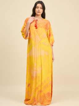 The Kaftan Company - Yellow & Orange Digital Printed Nightdress