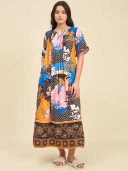 The Kaftan Company - Multi-Color Viscose Rayon Printed Nightdress
