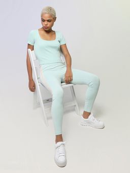 Puma - Classics Ribbed Fitted Women Blue T-shirts
