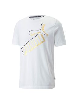 Puma - ESS Big Logo Foil Mens White T-Shirts