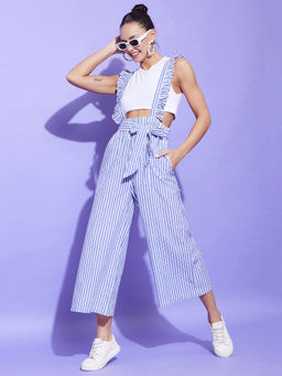 StyleStone - Women Black Heart Print Pinafore Dungaree (T Shirt Not Included)