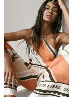 H&M - Women Beige Printed Halterneck Beach Top