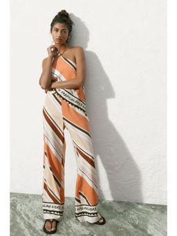 H&M - Women Beige Printed Beach Trousers