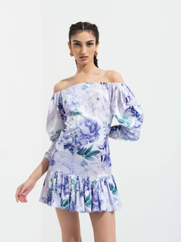 MANDIRA WIRK - Ume Printed Short Dress Blue