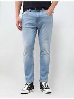 U.S. Polo Assn. Denim Co. - Men Blue Cotton Solid Straight Jeans