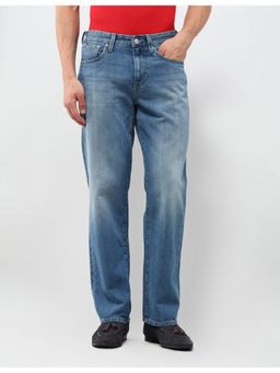 U.S. Polo Assn. Denim Co. - Men Blue Solid Cotton Straight Jeans