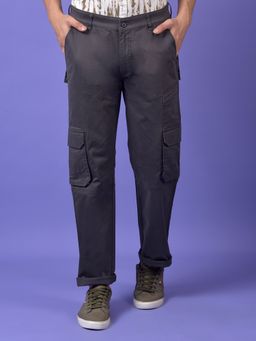 CRIMSOUNE CLUB - Men Grey Cargo Pant