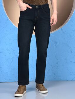 CRIMSOUNE CLUB - Men's Navy Blue Straight Jeans