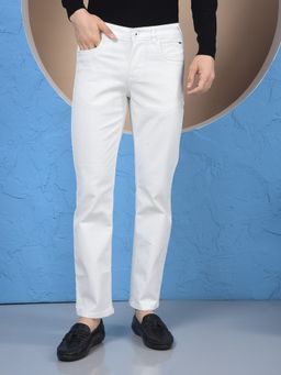 CRIMSOUNE CLUB - Men's White Straight Jeans