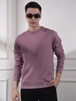 CRIMSOUNE CLUB - Men Purple Solid Sweatshirt