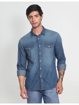Flying Machine - Blue Washed Chambray Shirt