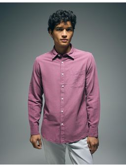 Flying Machine - Pink Solid Slim Fit Shirt