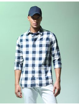 Flying Machine - Blue Buffalo Checks Cotton Shirt