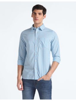 Flying Machine - Blue Collar Neck Slim Fit Shirt
