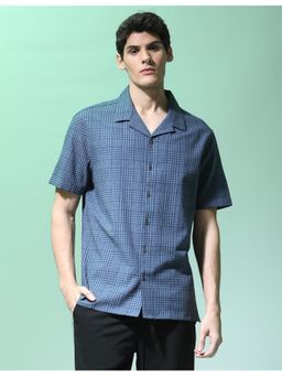 Flying Machine - Blue Tartan Checks Cotton Shirt
