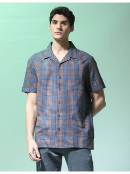 Flying Machine - Blue Tartan Checks Cotton Shirt